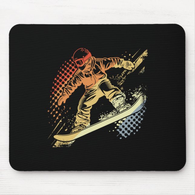 Snowboarder Graphic Retro Stil Alpine Snowboardin Musmatta (Framsidan)