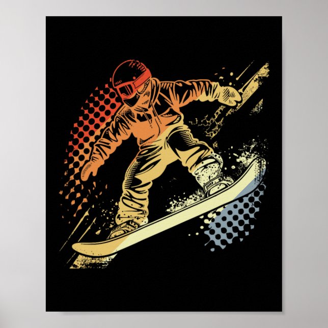 Snowboarder Graphic Retro Stil Alpine Snowboardin Poster (Framsidan)