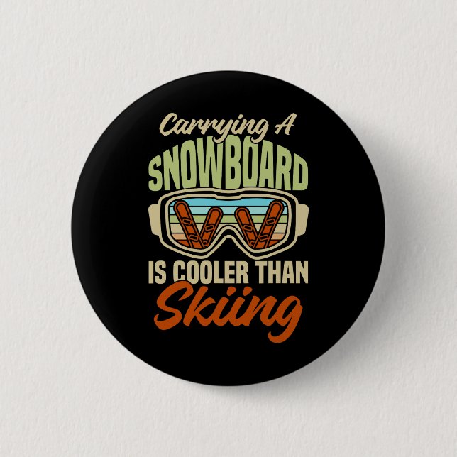 Snowboarder Helmet Gear Ski Slope Mountains Snowbo Knapp (Framsida)