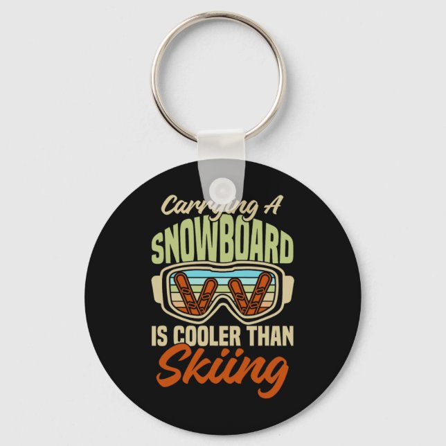 Snowboarder Helmet Gear Ski Slope Mountains Snowbo Nyckelring (Framsida)