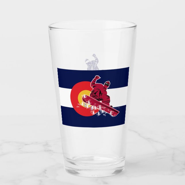 Snowboarder i Colorado-Flagga Glaskopp (Framsida)