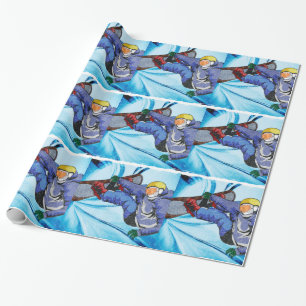 Snowboarder i edgy Snowstorm Presentpapper