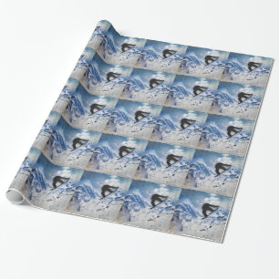 Snowboarder i flyg presentpapper
