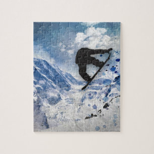 Snowboarder i flyg pussel