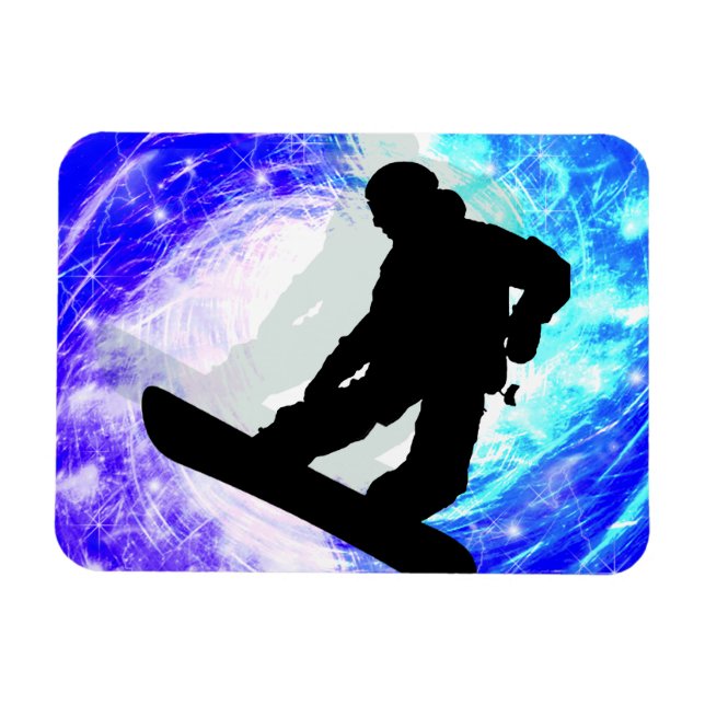 Snowboarder i Whiteout Magnet (Horisontell)