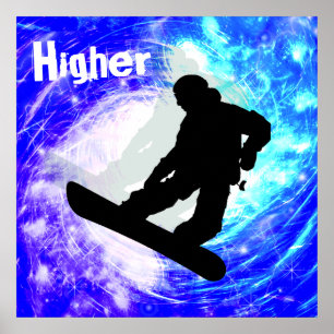 Snowboarder i Whiteout Poster