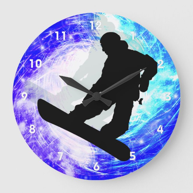 Snowboarder i Whiteout Stor Klocka (Framsida)