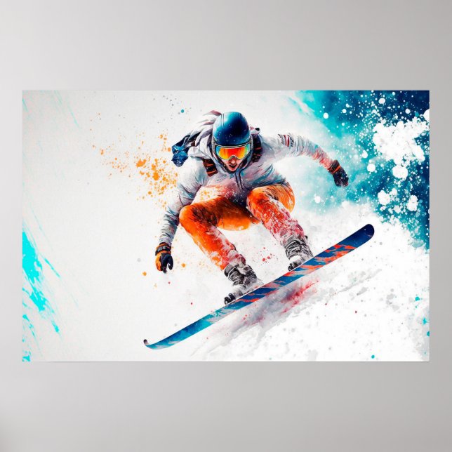 Snowboarder Illustration Poster (Framsidan)
