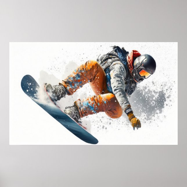 Snowboarder Illustration Poster (Framsidan)
