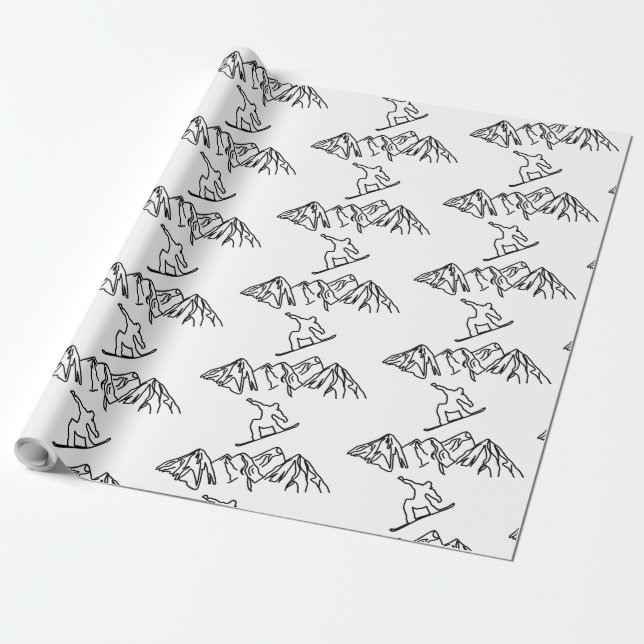 Snowboarder in den Bergen, 02 Presentpapper (Utrullad)