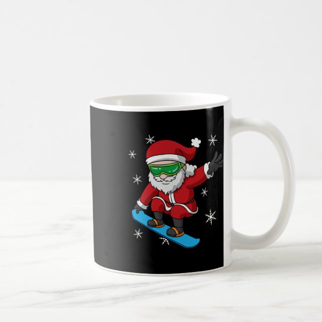 Snowboarder jul Jultomten Snowboard Snowbo Kaffemugg (Höger)