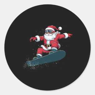Snowboarder jul Jultomten Snowboard Snowbo Runt Klistermärke
