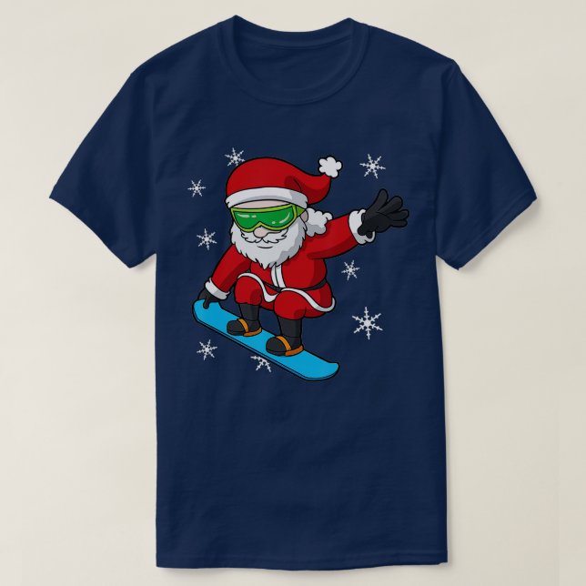 Snowboarder jul Jultomten Snowboard Snowbo T Shirt (Design framsida)