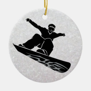 snowboarder julgransprydnad keramik