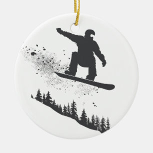 Snowboarder Julgransprydnad Keramik