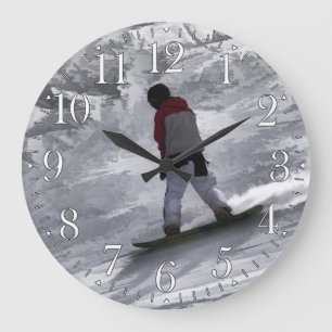 Snowboarder "just kryssning" Winter Sports Gift Stor Klocka