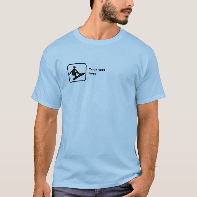 Snowboarder - Liten Logotyp - Anpassade Tee Shirt (Framsida)