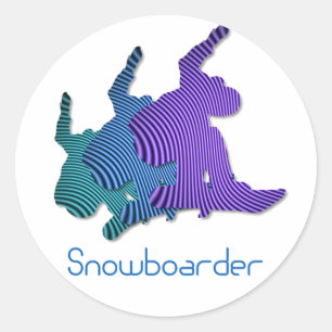 Snowboarder Logotyp Stickers Runt Klistermärke