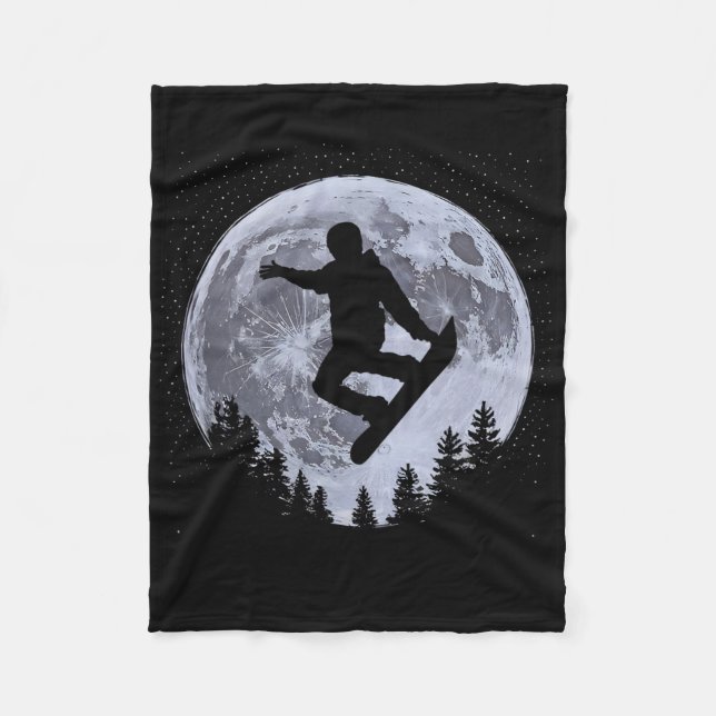 Snowboarder Måne Snowboarding Freestyle Pro Snowbo Fleecefilt (Framsidan)