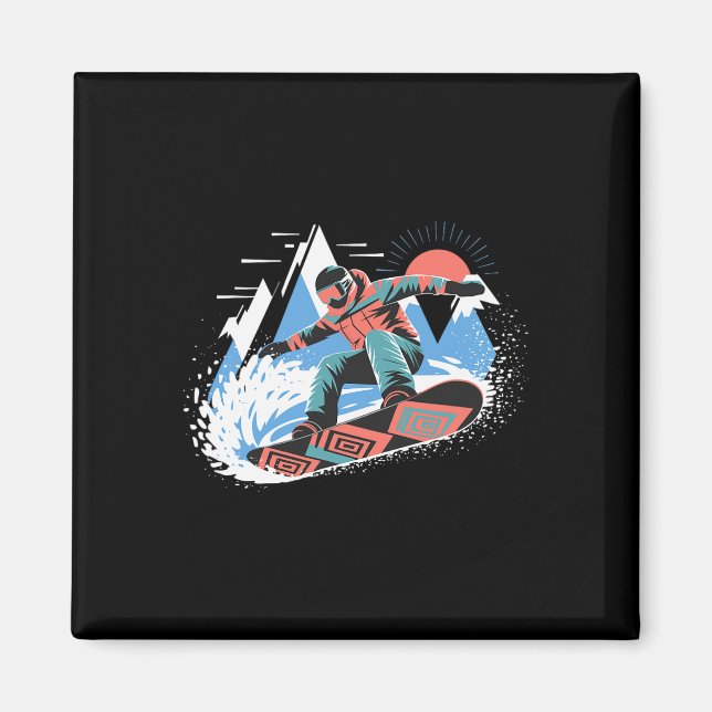Snowboarder Master, Slopes Snowboarding Snowboa Magnet (Framsidan)
