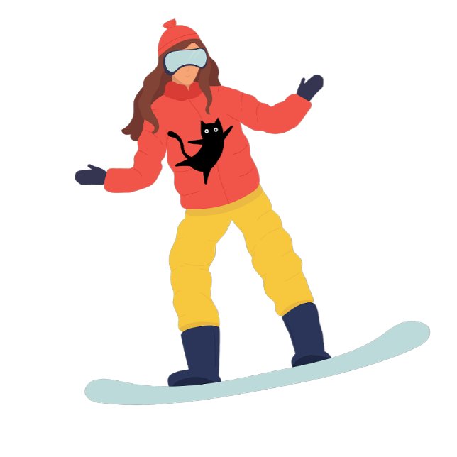 Snowboarder med Kat Jacka T Shirt (Skapare uppladdad)