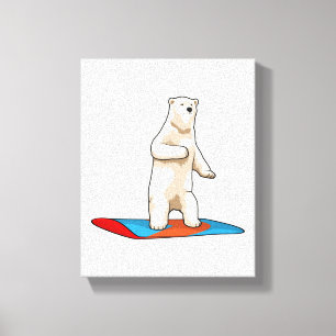 Snowboarder med snurrbord, polar canvastryck