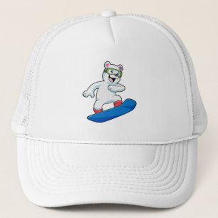 Snowboarder med snurrbord, polar keps