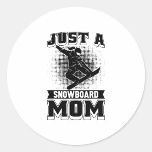 Snowboarder Mor - Winter Sports Bara a nowboar Runt Klistermärke