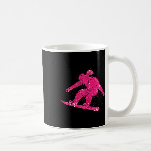 Snowboarder Mountains Ski Slope Retro Snowboarding Kaffemugg (Höger)