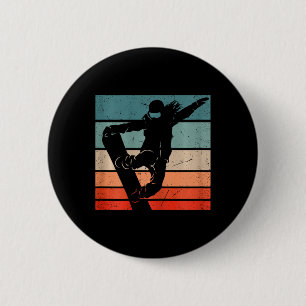 Snowboarder Mountains Ski Slope Retro Snowboarding Knapp