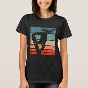 Snowboarder Mountains Ski Slope Retro Snowboarding T Shirt