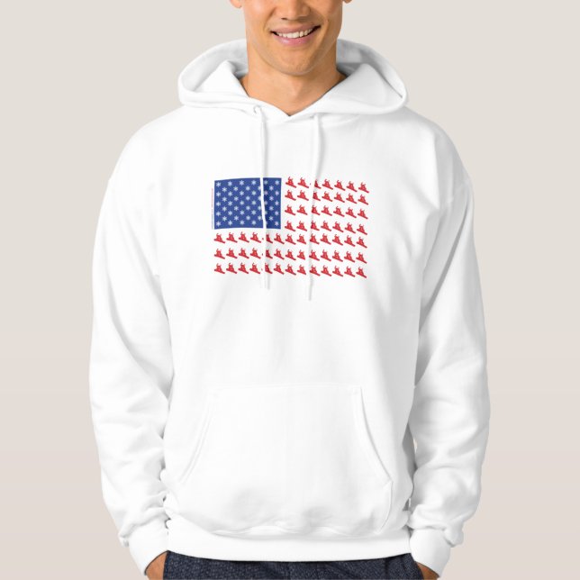 Snowboarder-Patriotic-Flagga Sweatshirt (Framsida)