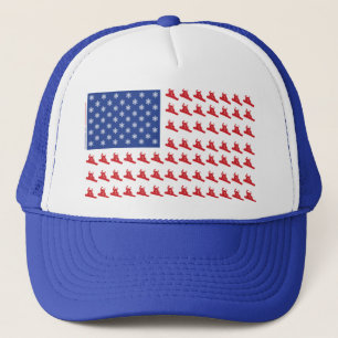 Snowboarder-Patriotic-USA-Flagga Truckerkeps