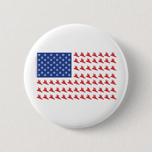 Snowboarder-Patriotisk-Flagga Knapp