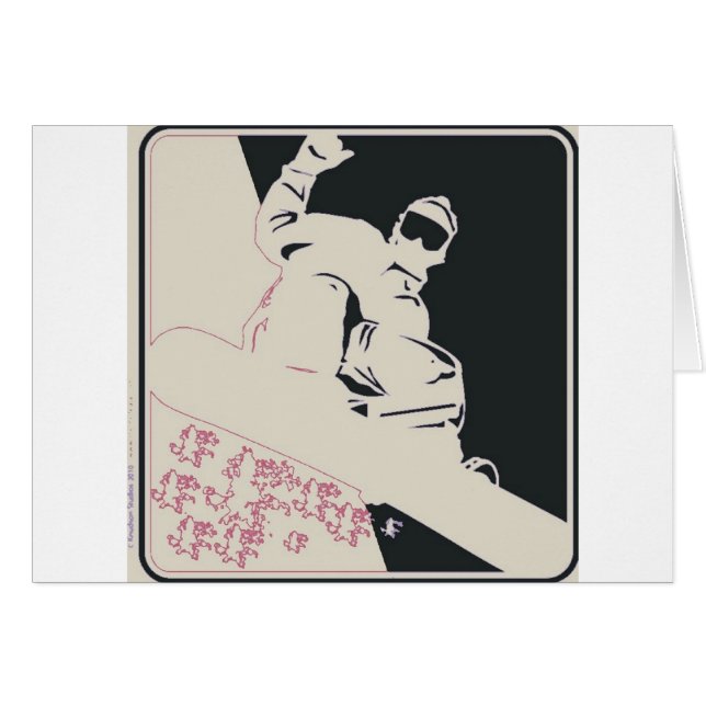 Snowboarder/Pop Art Hälsningskort (Framsidan Horizontal)