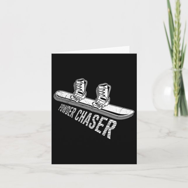 Snowboarder Powder Chaser Funny Snowboarding Child Kort (Framsida)