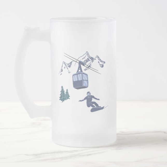 Snowboarder Power to People Ski Resort Frostat Ölglas (Vänster)