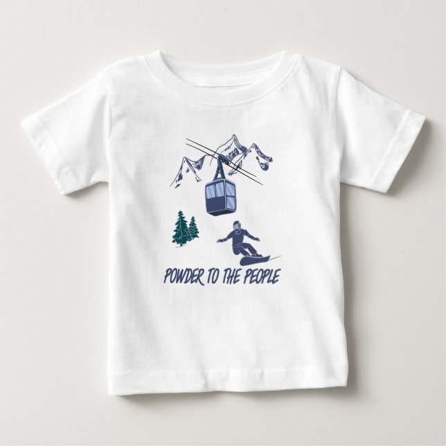 Snowboarder Power to People Ski Resort T Shirt (Framsida)