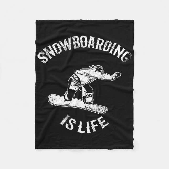 Snowboarder Quote Alpine Snowboarding Fleecefilt (Framsidan)