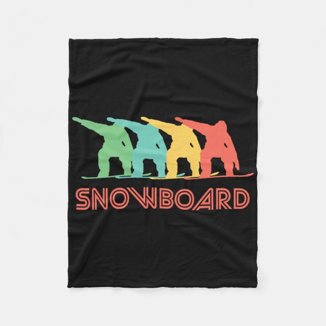 Snowboarder Retro Pop Art Snowboarding-grafik Fleecefilt (Framsidan)