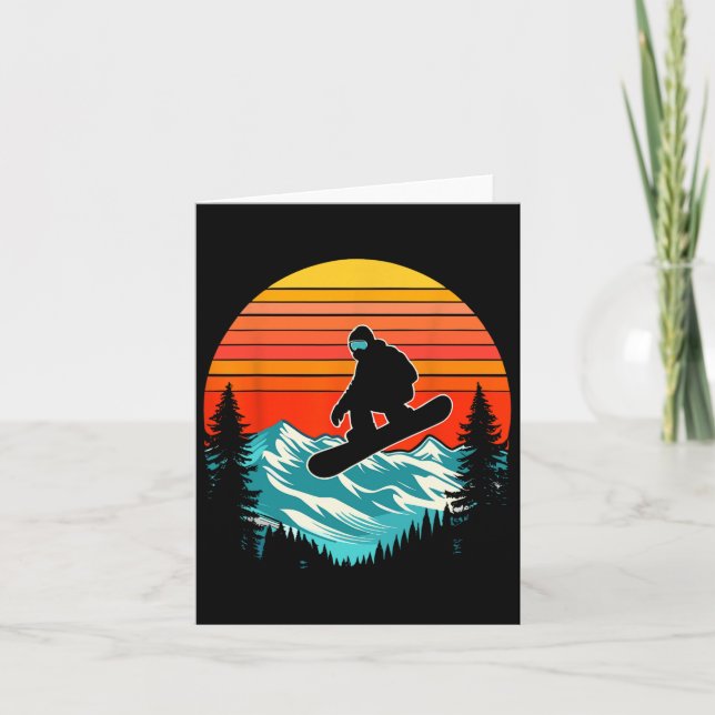 Snowboarder Retro Snowboarding Extreme S Kort (Framsida)