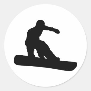 Snowboarder Runt Klistermärke