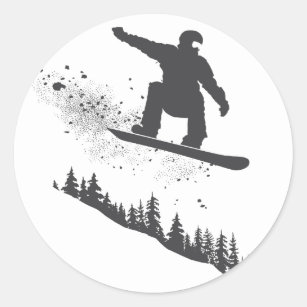 Snowboarder Runt Klistermärke