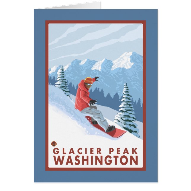 Snowboarder Scene - Glacier Peak, Washington Hälsningskort (Framsidan)