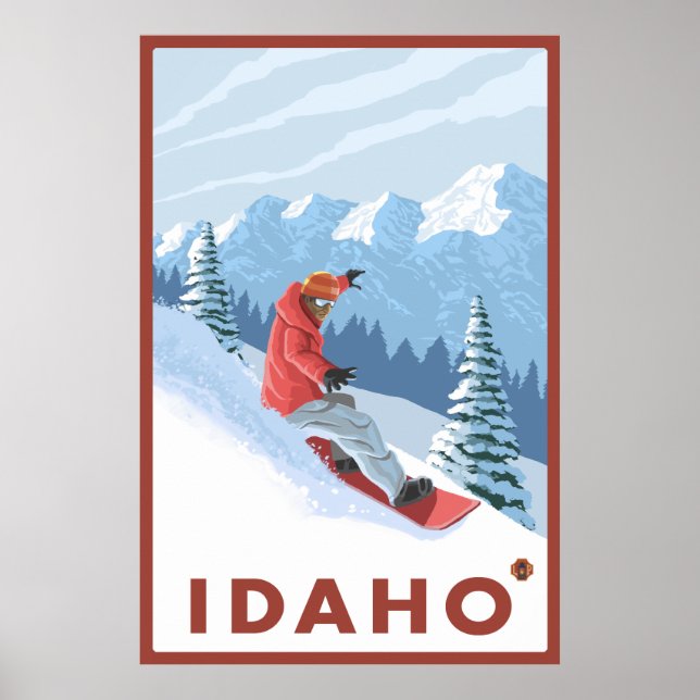 Snowboarder Scene - Idaho Poster (Framsidan)