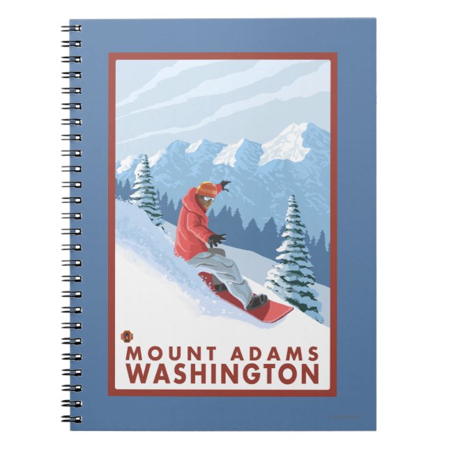 Snowboarder Scene - Mount Adams, Washington Anteckningsbok (Framsidan)