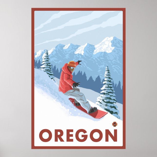 Snowboarder Scene - Oregon Poster (Framsidan)