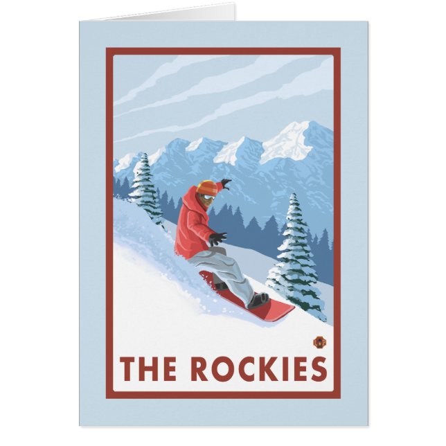 Snowboarder Scene - Rockies Hälsningskort (Framsidan)