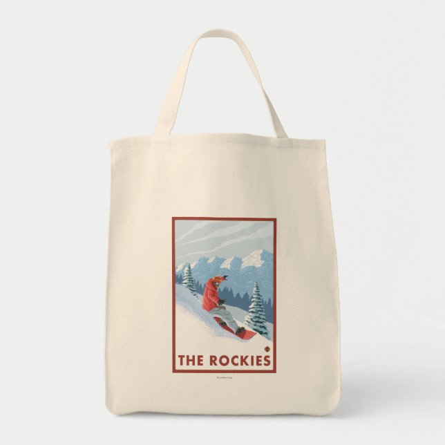 Snowboarder Scene - Rockies Tygkasse (Framsidan)