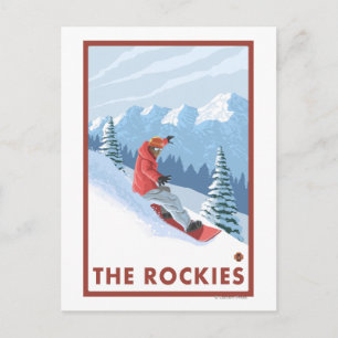 Snowboarder Scene - Rockies Vykort